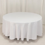 108inch White Seamless Lamour Satin Round Tablecloth