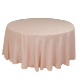 120 Blush Seamless Lamour Satin Round Tablecloth for 5 Foot Table With Floor-Length Drop