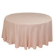 120 Blush Seamless Lamour Satin Round Tablecloth for 5 Foot Table With Floor-Length Drop