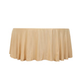 120 Beige Seamless Lamour Satin Round Tablecloth for 5 Foot Table With Floor-Length Drop