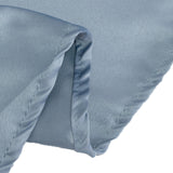 120 Dusty Blue Seamless Lamour Satin Round Tablecloth for 5 Foot Table With Floor-Length Drop