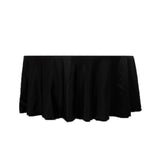 120 Black Seamless Lamour Satin Round Tablecloth for 5 Foot Table With Floor-Length Drop