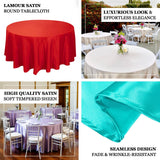 120 Pink Seamless Lamour Satin Round Tablecloth for 5 Foot Table With Floor-Length Drop