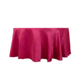 120 Fuchsia Seamless Lamour Satin Round Tablecloth for 5 Foot Table With Floor-Length Drop