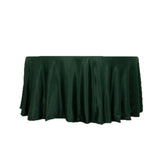 120 Hunter Emerald Green Seamless Lamour Satin Round Tablecloth for 5 Foot Table With Floor-Length