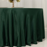 120 Hunter Emerald Green Seamless Lamour Satin Round Tablecloth for 5 Foot Table With Floor-Length