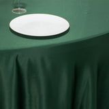 120 Hunter Emerald Green Seamless Lamour Satin Round Tablecloth for 5 Foot Table With Floor-Length