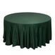 120 Hunter Emerald Green Seamless Lamour Satin Round Tablecloth for 5 Foot Table With Floor-Length