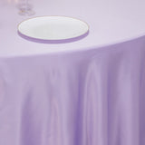 120 Lavender Lilac Seamless Lamour Satin Round Tablecloth for 5 Foot Table With Floor-Length Drop