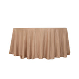 120 Nude Seamless Lamour Satin Round Tablecloth for 5 Foot Table With Floor-Length Drop