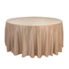 120 Nude Seamless Lamour Satin Round Tablecloth for 5 Foot Table With Floor-Length Drop