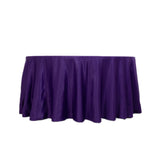 120 Purple Seamless Lamour Satin Round Tablecloth for 5 Foot Table With Floor-Length Drop