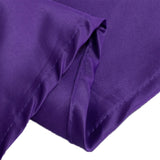 120 Purple Seamless Lamour Satin Round Tablecloth for 5 Foot Table With Floor-Length Drop