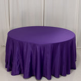 120 Purple Seamless Lamour Satin Round Tablecloth for 5 Foot Table With Floor-Length Drop