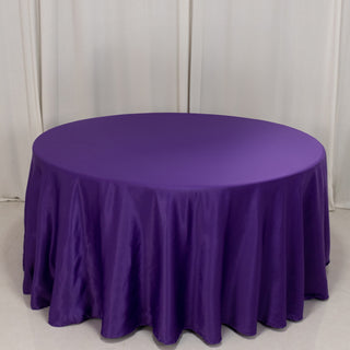 <h3 style="margin-left:0px;"><strong>Seamless Purple Lamour Satin Round Tablecloth 120”</strong>