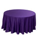 120 Purple Seamless Lamour Satin Round Tablecloth for 5 Foot Table With Floor-Length Drop