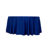 120 Royal Blue Seamless Lamour Satin Round Tablecloth for 5 Foot Table With Floor-Length