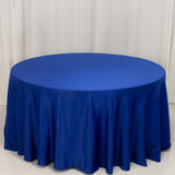 120 Royal Blue Seamless Lamour Satin Round Tablecloth for 5 Foot Table With Floor-Length