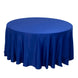 120 Royal Blue Seamless Lamour Satin Round Tablecloth for 5 Foot Table With Floor-Length