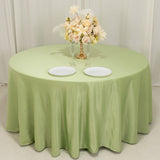 120 Sage Green Seamless Lamour Satin Round Tablecloth for 5 Foot Table With Floor-Length