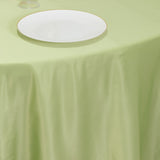 120 Sage Green Seamless Lamour Satin Round Tablecloth for 5 Foot Table With Floor-Length