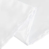 White Seamless Lamour Satin Round Tablecloth for 5 Foot Table With Floor-Length Drop