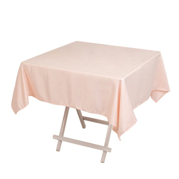 54" Blush Seamless Lamour Satin Square Tablecloth