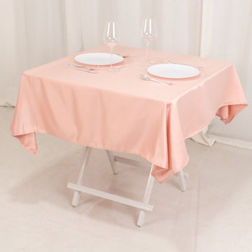 54" Dusty Rose Seamless Lamour Satin Square Tablecloth