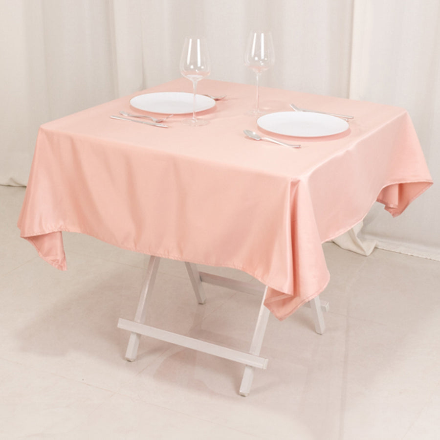 Dusty Rose Seamless Lamour Satin Square Tablecloth - 54inch