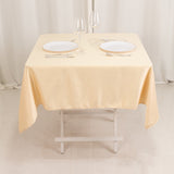 Beige Seamless Lamour Satin Square Tablecloth - 54inch