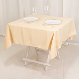 Beige Seamless Lamour Satin Square Tablecloth - 54inch