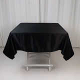 Black Seamless Lamour Satin Square Tablecloth - 54inch