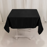 Black Seamless Lamour Satin Square Tablecloth - 54inch