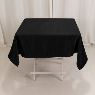 <h3 style="margin-left:0px;"><strong>Exquisite Black Lamour Satin Tablecloth - 54"</strong>