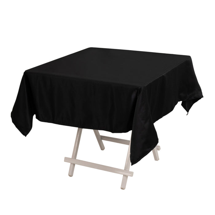 Black Seamless Lamour Satin Square Tablecloth - 54inch