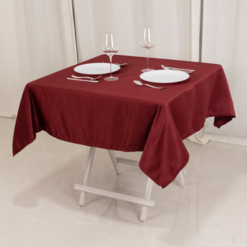 54" Burgundy Seamless Lamour Satin Square Tablecloth