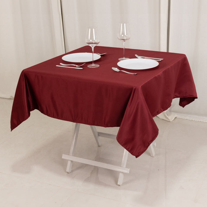 Burgundy Seamless Lamour Satin Square Tablecloth - 54inch