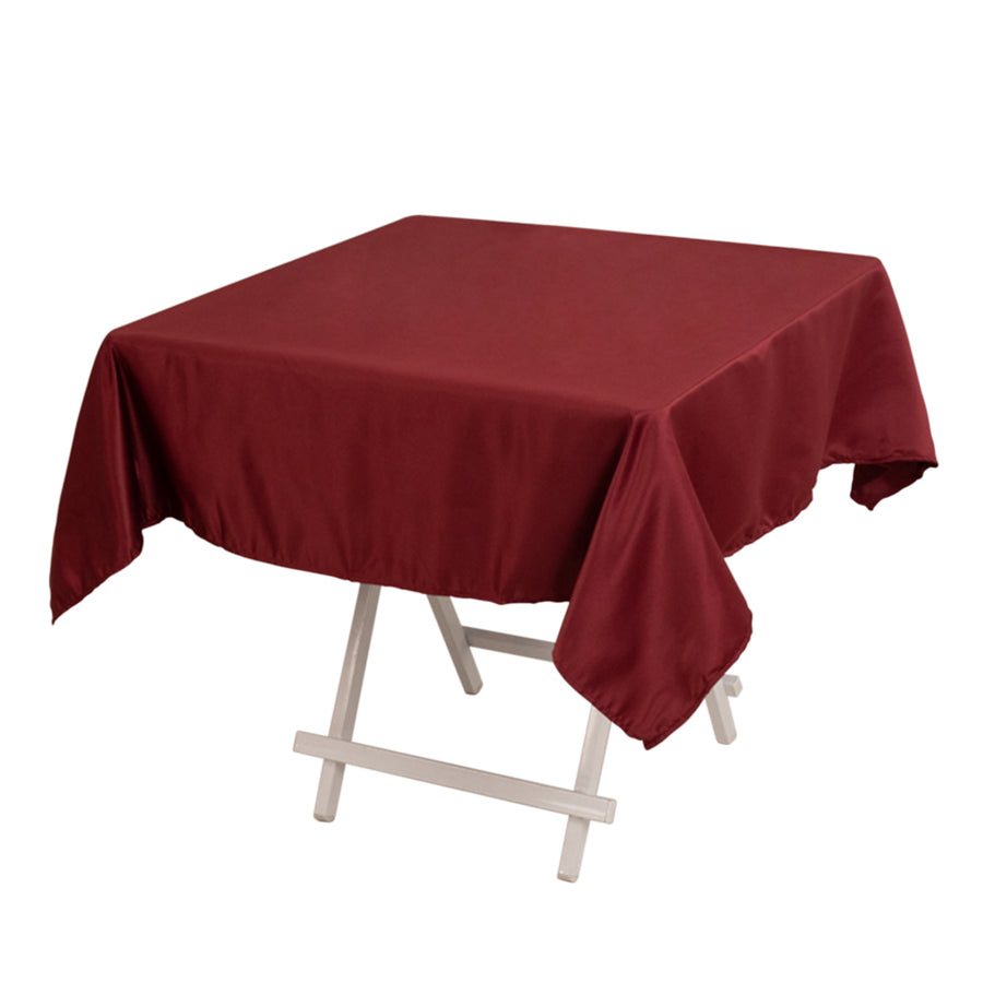 Burgundy Seamless Lamour Satin Square Tablecloth - 54inch