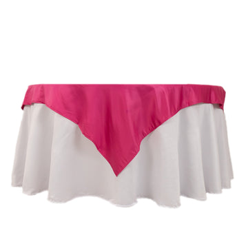 54" Fuchsia Lamour Satin Square Table Overlay