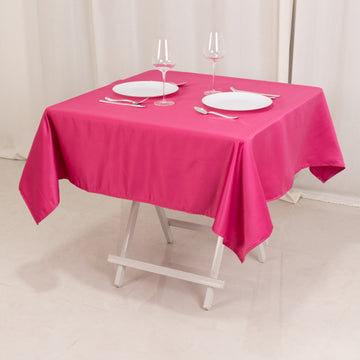 54" Fuchsia Seamless Lamour Satin Square Tablecloth