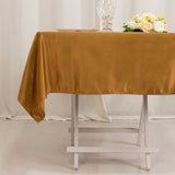 54inch Gold Seamless Lamour Satin Square Tablecloth