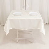 Ivory Seamless Lamour Satin Square Tablecloth - 54inch