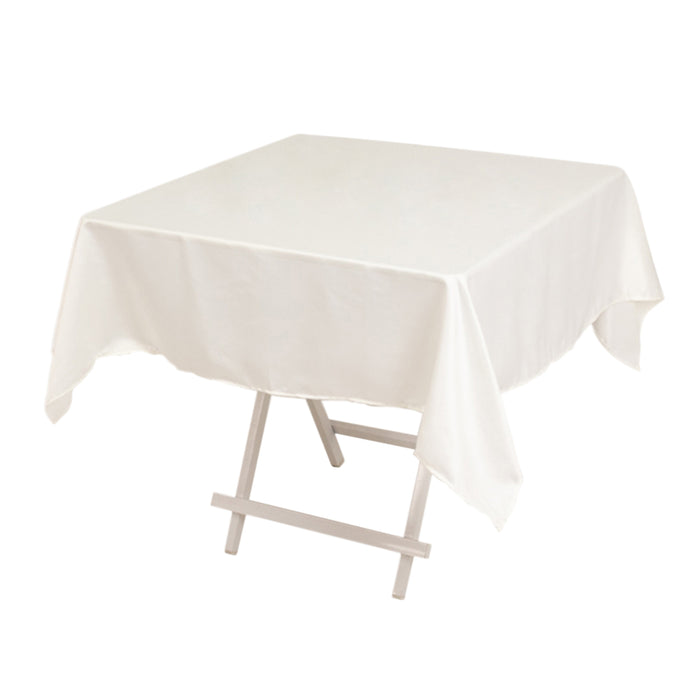 Ivory Seamless Lamour Satin Square Tablecloth - 54inch