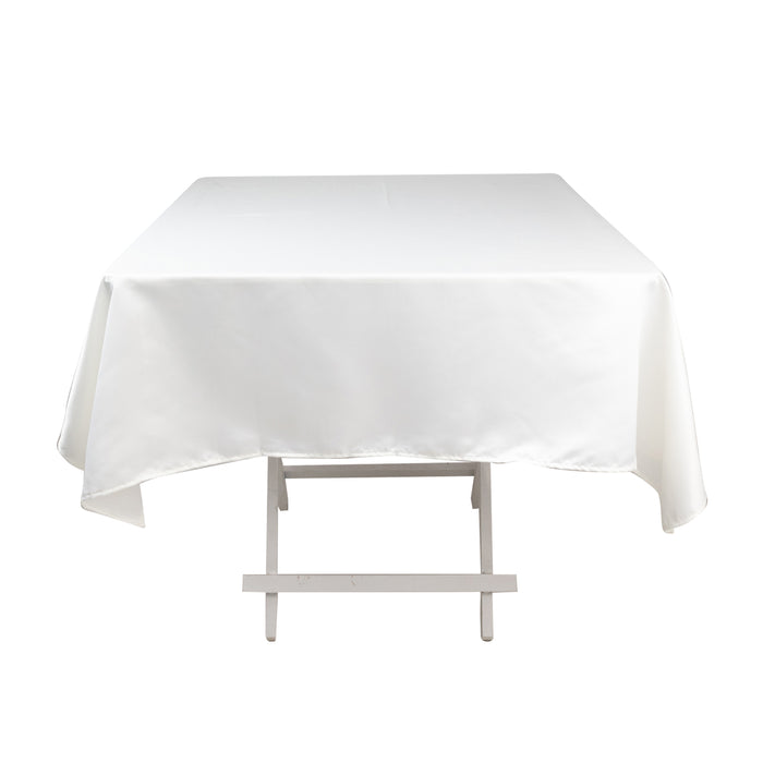 Ivory Seamless Lamour Satin Square Tablecloth - 54inch