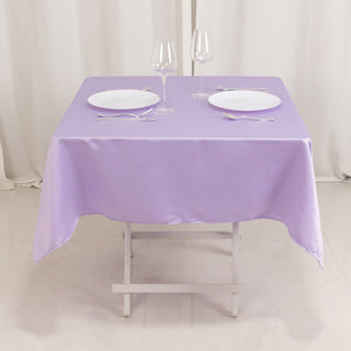 <h3 style="margin-left:0px;"><strong>Exquisite Lavender Lilac Lamour Satin Tablecloth - 54"</strong>