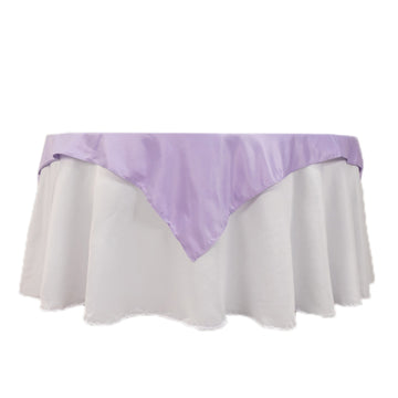 54" Lavender Lilac Lamour Satin Square Table Overlay