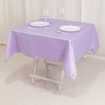 54" Lavender Lilac Seamless Lamour Satin Square Tablecloth