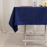 Navy Blue Seamless Lamour Satin Square Tablecloth - 54inch