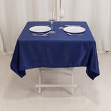 Navy Blue Seamless Lamour Satin Square Tablecloth - 54inch