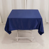 Navy Blue Seamless Lamour Satin Square Tablecloth - 54inch